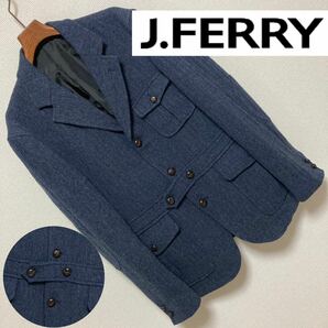 美品■J.FERRY■ツイード ノーフォーク ジャケット エルボーパッチ 48