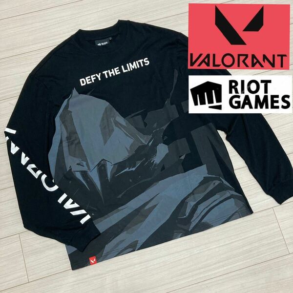 新品未■VALORANT Riot Games■オーメン ロングTシャツ ロンT L 黒 ブラック ユニセックス ヴァロラント ライオットゲーム オーバーサイズ