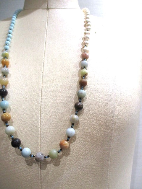 淡水パール天然石　優しい色目のネックレス　　送料無料