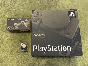 美品　完品　SONY PlayStation 最初代　プレイステーション PS1 SCPH-1000本体　セット　コントローラー　SCPH-1010、メモリーカード付き