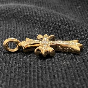 美品 CHROME HEARTS クロムハーツ 22k タイニーファットクロス パヴェダイヤ チャームの画像6