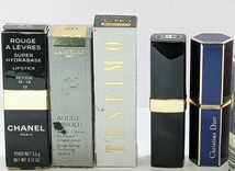 【☆1円スタート☆】 口紅 まとめ ルージュ CHANEL2本 Diorや LANCOME T'ESTIMO 等含むリップカラー 9本のおまとめ 長期保管中古の現状品 _画像9