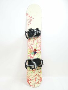 中古 13/14 Fur Pure Enjoyment FLORAL レディース139cm BURTON ビンディング付きスノーボード バートン