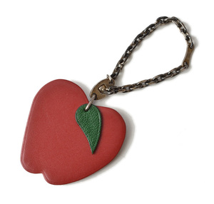  Hermes bag charm / strap / key holder HERMES Apple / apple leather red / green 