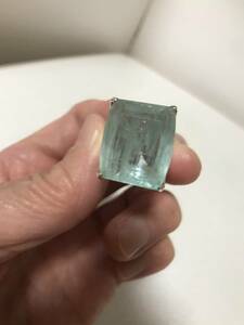 ** ultra rare SV silver 925 * cobalt green. crystal / crystal ring / ring ** new goods unused!