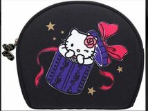 新品 タグ付き ★ ANNA SUI アナスイ キティ コラボ かまぼこ型 ポーチ ブラック★ 化粧ポーチ リボン キティちゃん ハローキティ 黒 蝶_画像4