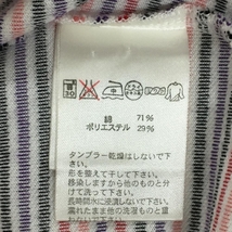 【美品】ツアーステージ 長袖ハイネックシャツ 白×ピンク ボーダー柄 コットン71％ 刺しゅう レディース L ゴルフウェア TOURSTAGE_画像5