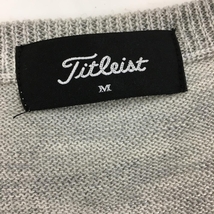 【美品】タイトリスト セーター グレー 前面上部ダイヤ柄 ウール混 メンズ M ゴルフウェア TITLEIST_画像4