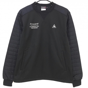 【超美品】ルコック 中綿ブルゾン 黒 肩・袖中綿 プルオーバー メンズ L ゴルフウェア le coq sportif