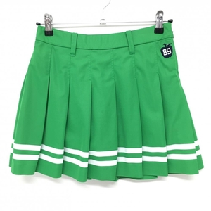 [ beautiful goods ] Pearly Gates pleated skirt green × white hem line inside side inner pants lady's 1(M) Golf wear PEARLY GATES