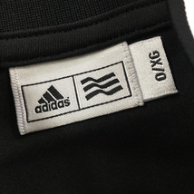 【超美品】アディダス 半袖スキッパーシャツ 黒×白 ロゴ刺しゅう メンズ 0/XG ゴルフウェア adidas_画像4