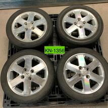 MYM-1356 激安 純正ホイール SUZUKI 14インチ 4.5J 50 PCD100 4穴 タイヤ BRIDGESTONE 165 55R14 7部山 ワゴンR 4本セット 現状品_画像1