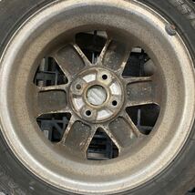 MYM-1356 激安 純正ホイール SUZUKI 14インチ 4.5J 50 PCD100 4穴 タイヤ BRIDGESTONE 165 55R14 7部山 ワゴンR 4本セット 現状品_画像10