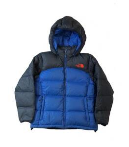 THE NORTH FACE ノースフェイス アコンカグア フーディ キッズ ダウンジャケット ネイビー/ブルー KIDS 140 リペアあり フード取り外し可能