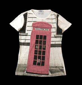 MOSCHINO CHEAPANDCHIC モスキーノ 半袖Tシャツ カットソー トップス TELEPHONE 白 ポルトガル製 レディース 44 送料250円