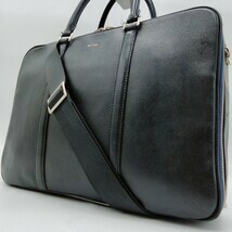 ポールスミス Paul Smith メンズ ビジネスバッグ 2WAY ショルダー ブリーフケース A4収納 PC オールレザー ブラック