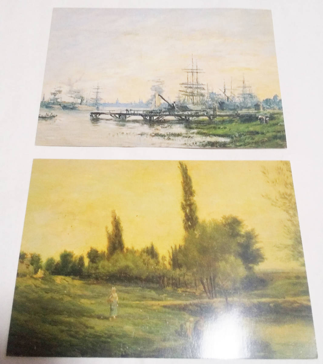 Postales de la exposición Tres siglos de pintura francesa, 2 usados, Materiales impresos, Tarjeta postal, Tarjeta postal, otros