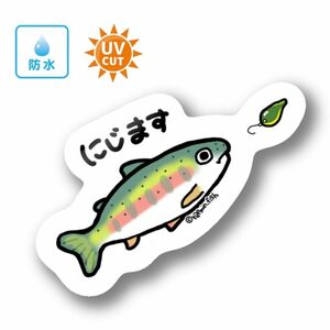 031 ニジマス（スプーン）【防水&UVカット】釣り好きステッカー☆
