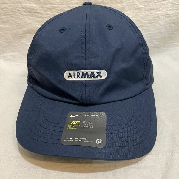 【NIKE】ナイキ DRI-FITキャップ 帽子 AIRMAX サイズF 57-59cm ネイビー 男女兼用