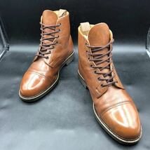 M2227 良品 TRICKER’S トリッカーズ ストレートチップ レースアップブーツ ゴムソール 9/28.0cm相当 ブラウン 茶 イングランド製_画像3