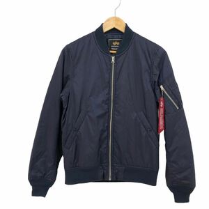 H698⑥ ALPHA INDUSTRIES アルファインダストリーズ ナイロン フライトジャケット ミリタリー ブルゾン ジャケット 上着 ネイビー メンズ M