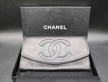 CHANEL シャネル ココマーク 財布 長財布 ラムスキン ギャランティカード付き ブラック_画像1