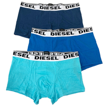 DIESEL ディーゼル アンダーウェア 3枚組 00CKY3 RQARZ E4099 XL ブルー系 ボクサーパンツ 下着 コットン 新品 並行輸入品_画像2