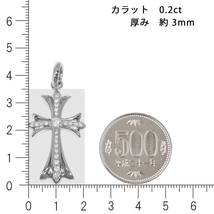 Pt900 クロスシャープ35 丸バチカン プラチナ ペンダントトップ ダイヤモンド 鑑定書付 0.2ct G SI2 GOOD以上 メンズ 送料無料_画像4