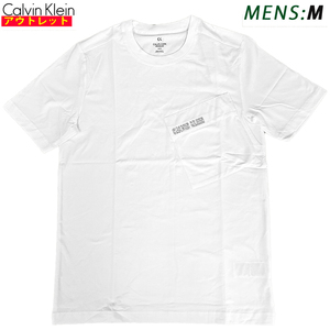 カルバンクライン 新品・アウトレット 半袖 Tシャツ 4MS0K130 100 WHITE 白 Mサイズ メンズ クリックポストで送料無料