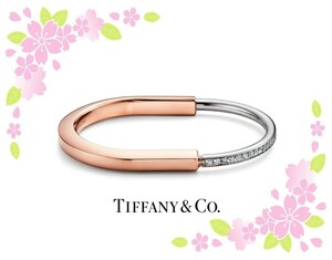 TIFFANY＆CO.★新品242万★LOCK（ロック）ダイヤ1.32ct & 18Kローズ&ホワイトゴールドバングル