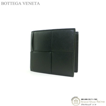 ボッテガ ヴェネタ （BOTTEGA VENETA） マキシイントレ カセット コンパクト 二つ折り 財布 メンズ 649605 ダークモス（新品）_画像1