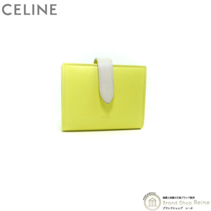 セリーヌ （CELINE） スモール ストラップ エッセンシャル 二つ折り 財布 10H26 ACACIA×DESERT（中古）