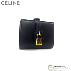 セリーヌ （CELINE） スモール ストラップ ウォレット 二つ折り 財布 10J27 ブラック（中古）