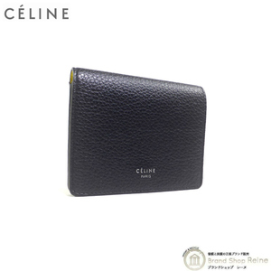 セリーヌ （CELINE） バイカラー BUSINESS ビジネス カードホルダー カードケース 10782 旧ロゴ ブラック×イエロー（新品同様）中古