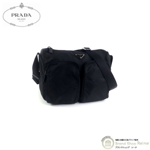 プラダ （PRADA） ナイロン テスート メッセンジャー 斜め掛け ショルダー バッグ ブラック メンズ（中古）