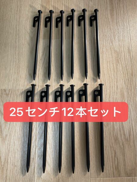 【新品】スチールペグ ペグ　12本セット25cm 最安値 キャンプ アウトドア