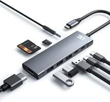 USB C ハブ 9in1アダプタ HDMI type-c マック PC iPad_画像1
