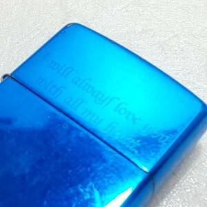 ◎ジッポー◎ZIPPO サファイアブルー I will always love you with all my heart 2010年製 アメリカ製 ジッポ 即発送