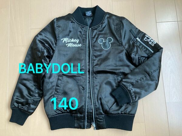 BABYDOLL ミッキー　MA-1 ジャケット　アウター黒　140