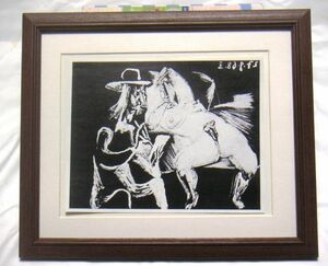 * Picasso copperplate engraving 374(201) offset . made * wooden amount attaching * prompt decision *