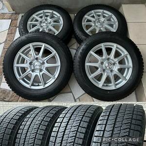 【使用わずか★美品】195/65R15インチ アリオン,ウィッシュ,カローラ,プリウス,プレミオ,シエンタ 5H-100 6J+52 スタッドレス4本セット