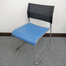 椅子 3脚セット スタッキングチェア オフィスチェア オフィス家具 青 ブルー イス アイリスチトセ 会社 事務所　送料込み_画像7