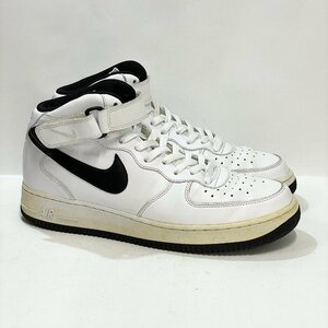 28.5cm NIKE AIR FORCE 1 MID 07 315123-114 ナイキ エア フォース 1 ミッド 07 ホワイト ブラック メンズ スニーカー TF 104344