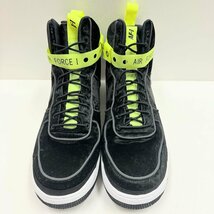 30cm NIKE AIR FORCE 1 HIGH 07 QS 573967-003 ナイキ エアフォース1 ハイ 07 QG ブラック メンズ スニーカー EE H105539_画像2