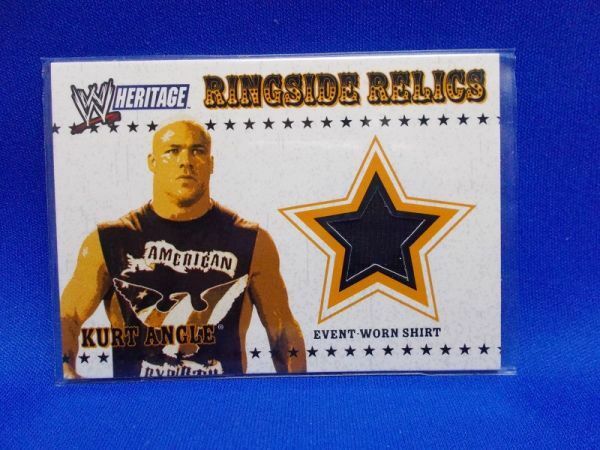 Kurt Angle カート・アングル event worn shirt WWE HERITAGE topps 2005 RINGSIDE RELICS トレーディングカード