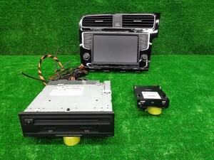 希少 ゴルフ 7 AUCPT 純正 カーナビ ナビ マルチ モニター ディスプレイ ユニット オーディオ デッキ ETC 5G0-919-606 5G0-035-050 AUCJZ