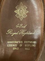 42nd Royal Highland レザー シューズ 革靴 ビジネス プレーントゥ ブラウン 茶色 8 レースアップ_画像7