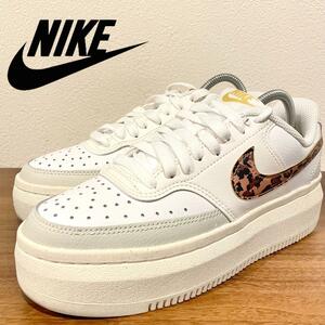 NIKE W COURT VISION ALTA LTR ナイキ コートビジョン アルタ レオパード DO2791-100 ローカットスニーカー 24cm 美品 レディース