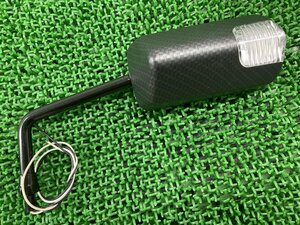 JP-MotoMart製 ミラー 片側 社外 中古 バイク 部品 DURA-MOTO LEDウインカー内蔵 正8mm 121ｖ 艶消しカーボン柄 綺麗