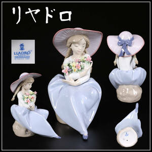 CE087 LLADRO 【リヤドロ】 磁器人形 花美少女 置物／美品！ｈ